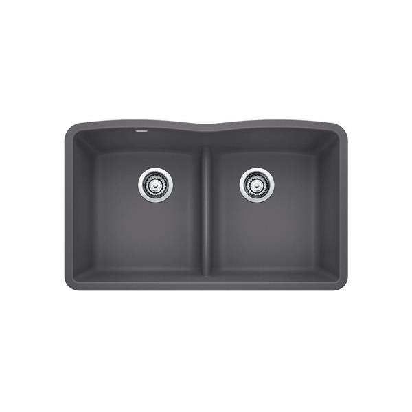 BLANCO Diamond Low Divide Undermount Sink - Ash