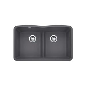 BLANCO Diamond Low Divide Undermount Sink - Ash