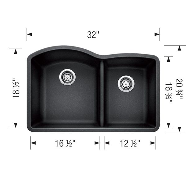 Blanco Diamond Undermount Sink Grey 32 25 In 401660 RONA   330625628 AlternateImage1 L 