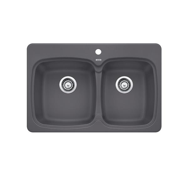BLANCO Vienna Drop-In Kitchen Sink, Cinder