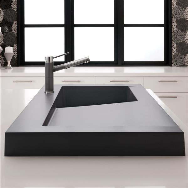 BLANCO Modex Drop-In Raised Ledge Sink, Cinder