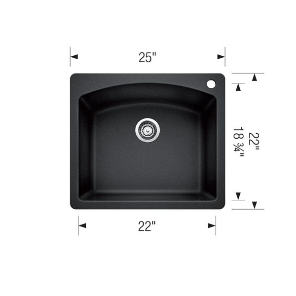 BLANCO Diamond Single Bowl Drop-In Sink, Truffle