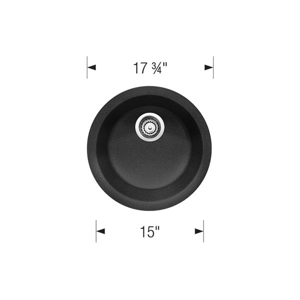 BLANCO Rondo Drop-In sink, Black - 17.75-in