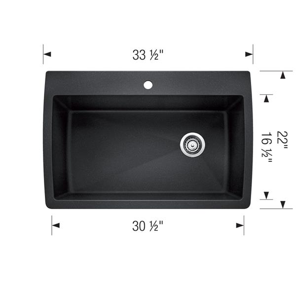 BLANCO Diamond Single Drop-In Sink, Café