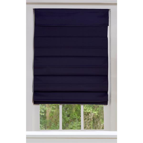 Store romain coupe-lumière en tissu, 69 po x 72 po, bleu minuit