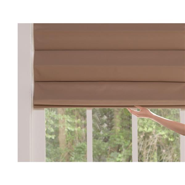 Store romain coupe-lumière en tissu, 63 po x 72 po, beige