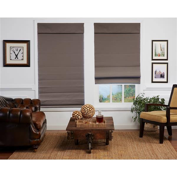 allen + roth Blackout Roman Shade - 21-in X 72-in - Steel Grey