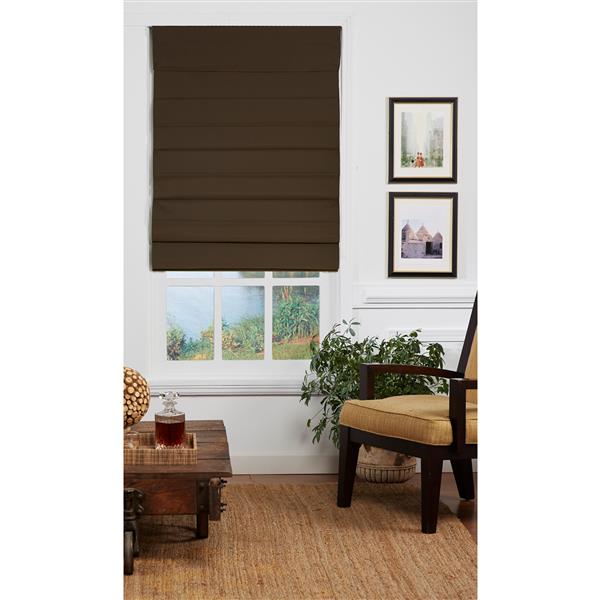 Store romain coupe-lumière en tissu, 56x72, Cacao