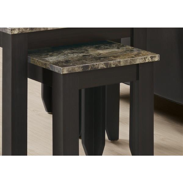 Monarch Accent Tables - 11.5-in - Composite - Cappuccino - 3 pcs