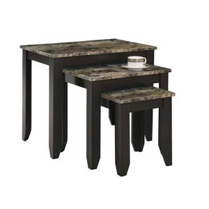 Monarch Accent Tables - 11.5-in - Composite - Cappuccino - 3 pcs