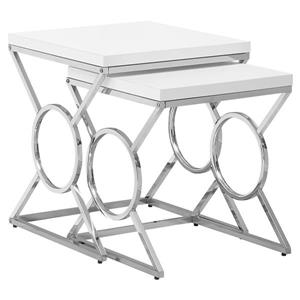 Monarch Accent Tables - 19.75-in x 22.75-in - Composite - White - 2 pcs