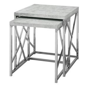 Monarch Accent Tables - 19.75-in - Composite - Gray - 2 pcs
