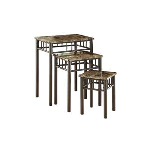 Tables d'appoint, 13" x 17", composite, cappuccino, 3 mcx
