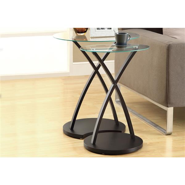 MONARCH SPECIALTIES Monarch Accent Tables 16.5in x 24in Glass