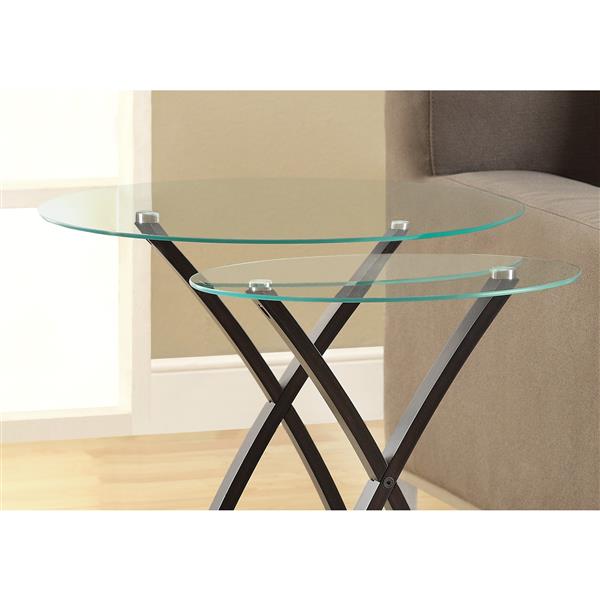 MONARCH SPECIALTIES Monarch Accent Tables - 16.5-in x 24-in - Glass ...