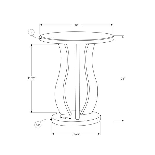 Monarch Accent Table - 20-in x 24-in - Glass - Silver