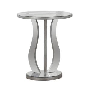 Monarch Accent Table - 20-in x 24-in - Glass - Silver