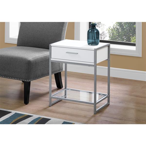 Monarch Accent Table - 22.25-in - Composite - White