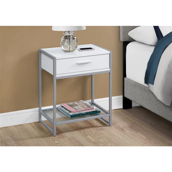 Monarch Accent Table - 22.25-in - Composite - White