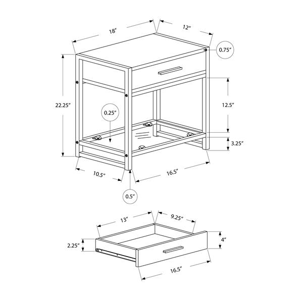 Monarch Accent Table - 22.25-in - Composite - White