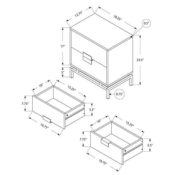 Table d'appoint, 23,5 po, composite, beige