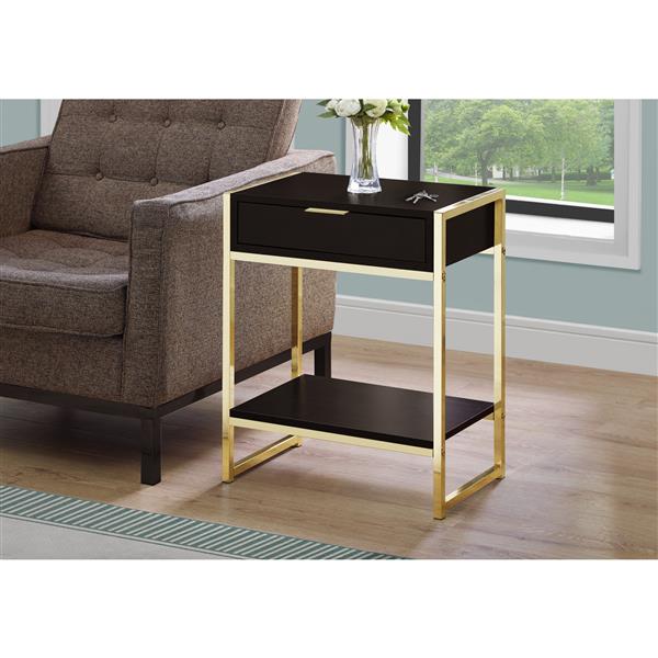 Monarch Accent Table - 12.75-in x 23.75-in - Composite - Cappuccino