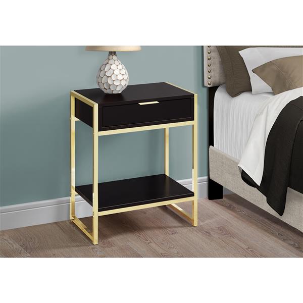 Monarch Accent Table - 12.75-in x 23.75-in - Composite - Cappuccino