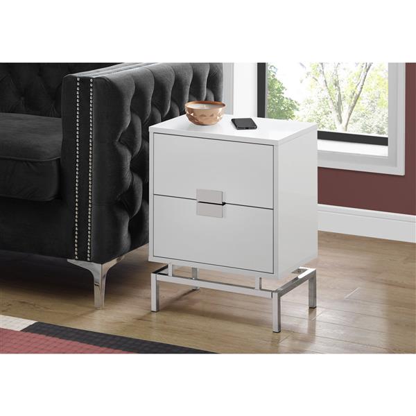 Monarch Accent Table - 23.5-in - Composite - White