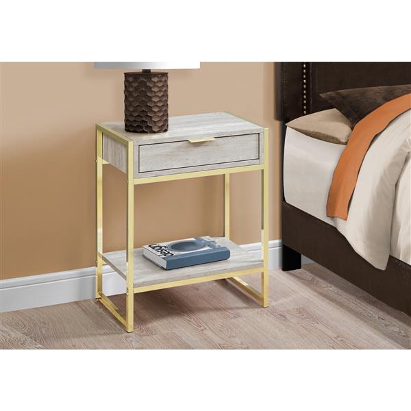 Monarch Accent Table - 12.75-in x 23.75-in - Composite - beige