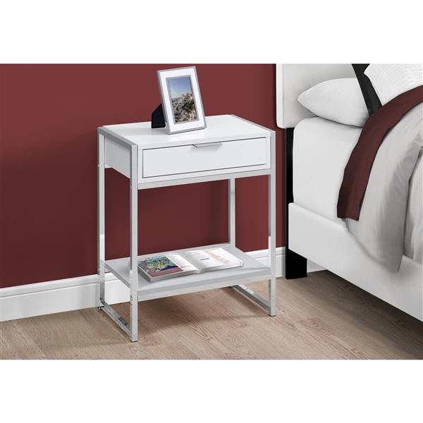 Monarch Accent Table - 12.75-in x 23.75-in - Composite - White