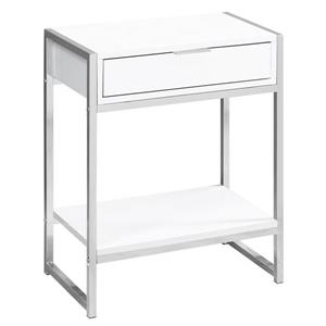 Monarch Accent Table - 12.75-in x 23.75-in - Composite - White