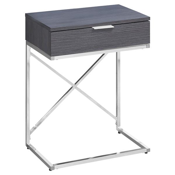 Table d'appoint, 12,75 po x 23,5 po, gris