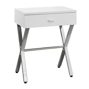Monarch Accent Table - 12-in x 22.25-in - Composite - White