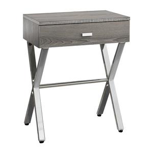 Monarch Accent Table - 12-in x 22.25-in - Composite - Dark taupe