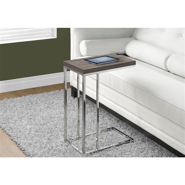 Monarch Accent Table - 18.25-in x 25.25-in - Composite - Dark taupe