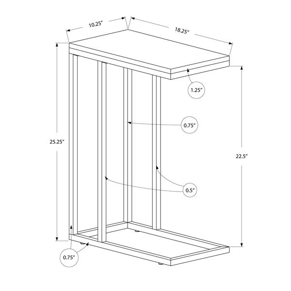 Monarch Accent Table - 25.25-in - Composite - Gray