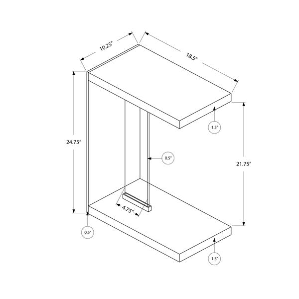 Monarch Accent Table - 18.5-in x 24.75-in - Composite - White