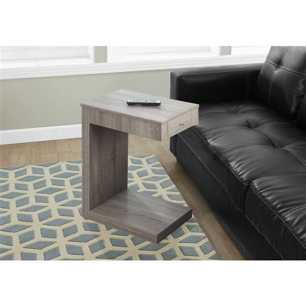 Monarch Accent Table - 18.25-in x 24-in - Composite - Dark taupe