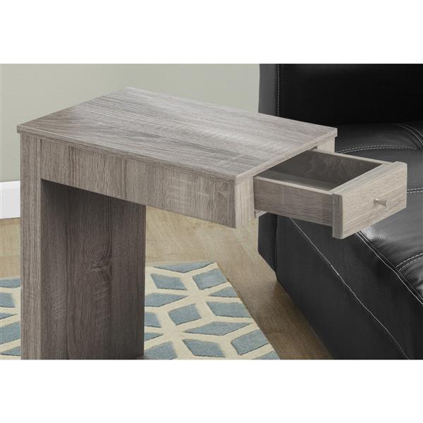 Monarch Accent Table - 18.25-in x 24-in - Composite - Dark taupe