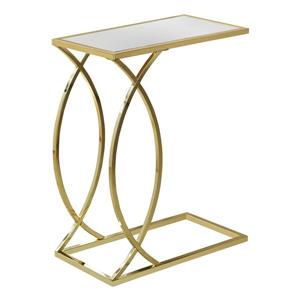 Monarch Accent Table - 18.25-in x 24-in - Glass - Gold