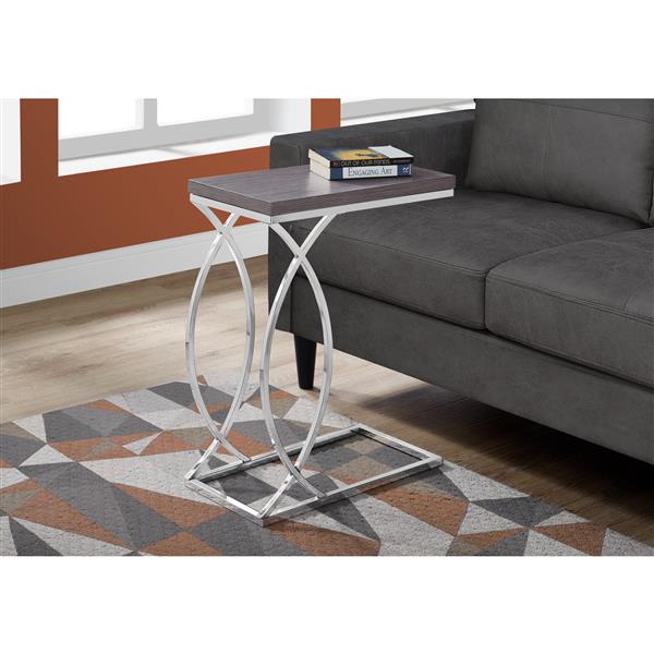 Table d'appoint, 18,25 po, composite, gris