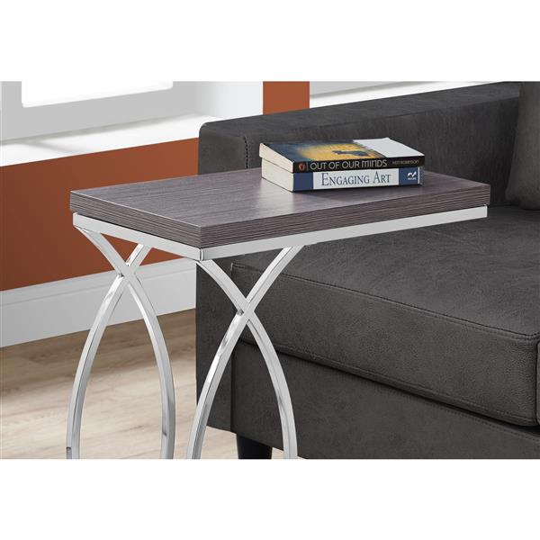 Table d'appoint, 18,25 po, composite, gris