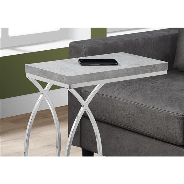 Monarch Accent Table - 18.25-in x 25-in - Composite - Gray