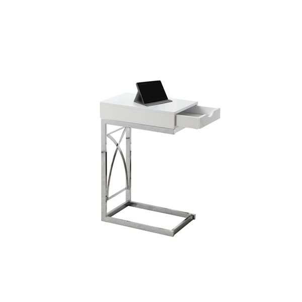 Table d'appoint, 15,75 po x 24,5 po, composite, blanc