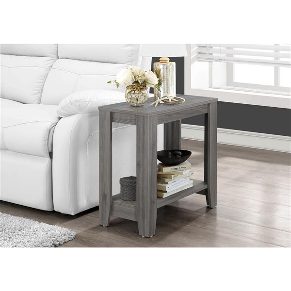 Monarch Accent Table - 11.75-in x 22-in - Composite - Gray