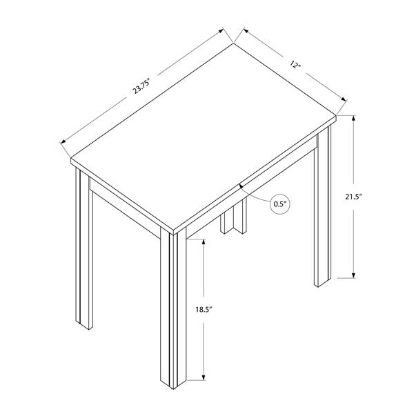 Monarch Accent Table - 12-in x 21.5-in - Composite - Black