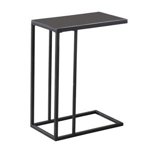 Monarch Accent Table - 18.25-in x 24-in - Glass - Black