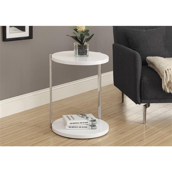 Monarch Accent Table - 18.25-in x 23.5-in - Composite - White