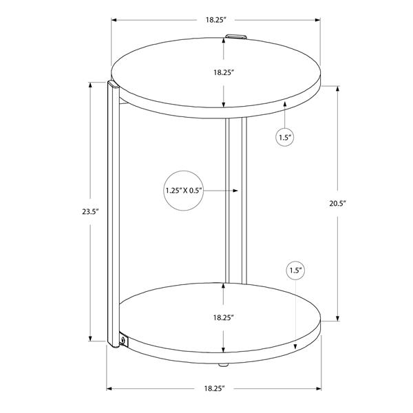 Monarch Accent Table - 18.25-in x 23.5-in - Composite - White