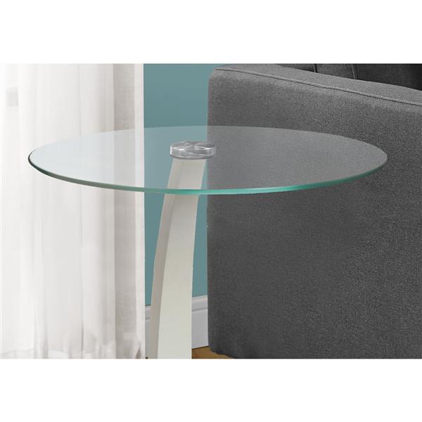 Monarch Accent Table - 17.75-in x 24-in - Glass - White